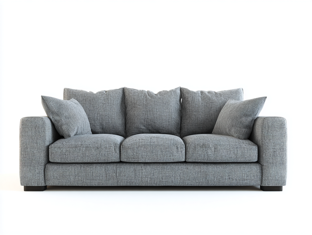 Canapé 3 places 210x90x82 cm Gris Tissu Style moderne-Pinegoloft