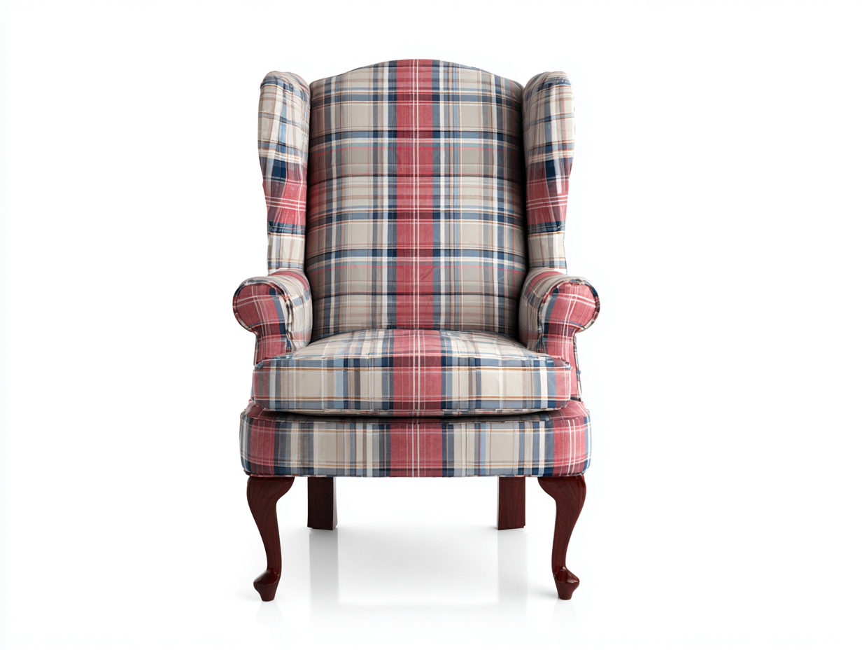 Fauteuil en tissu 82x88x96 cm Rouge/Beige Style classique-Pinegoloft