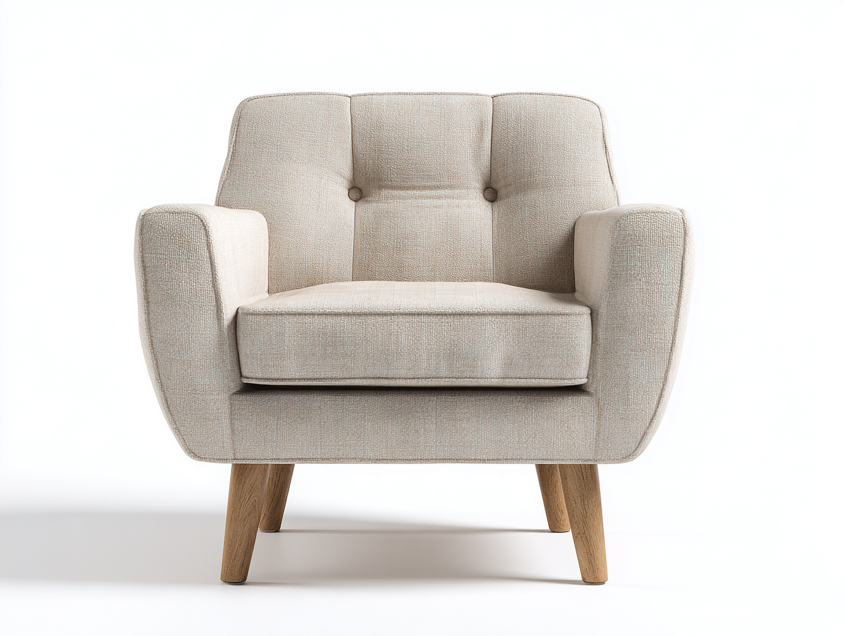 Fauteuil en tissu 80x85x84 cm Beige Style confortable-Pinegoloft