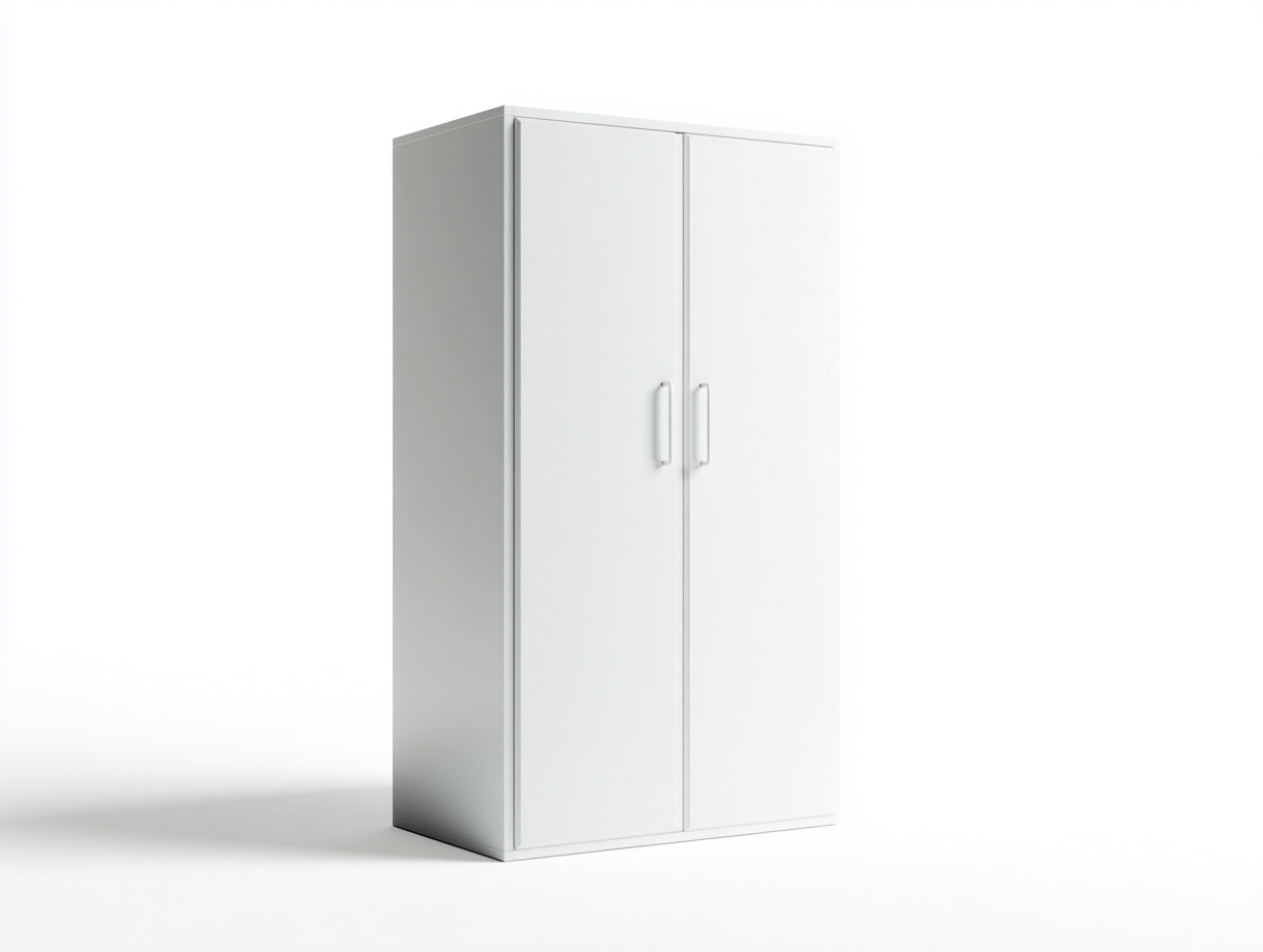 Penderie 2 portes 90x50x185 cm Blanc Style minimaliste-Sofamybay
