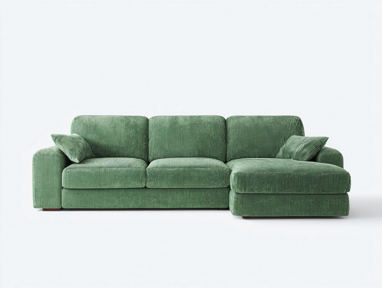 Canapé d’angle 260x170x86 cm Vert foncé Style contemporain-Sofamybay