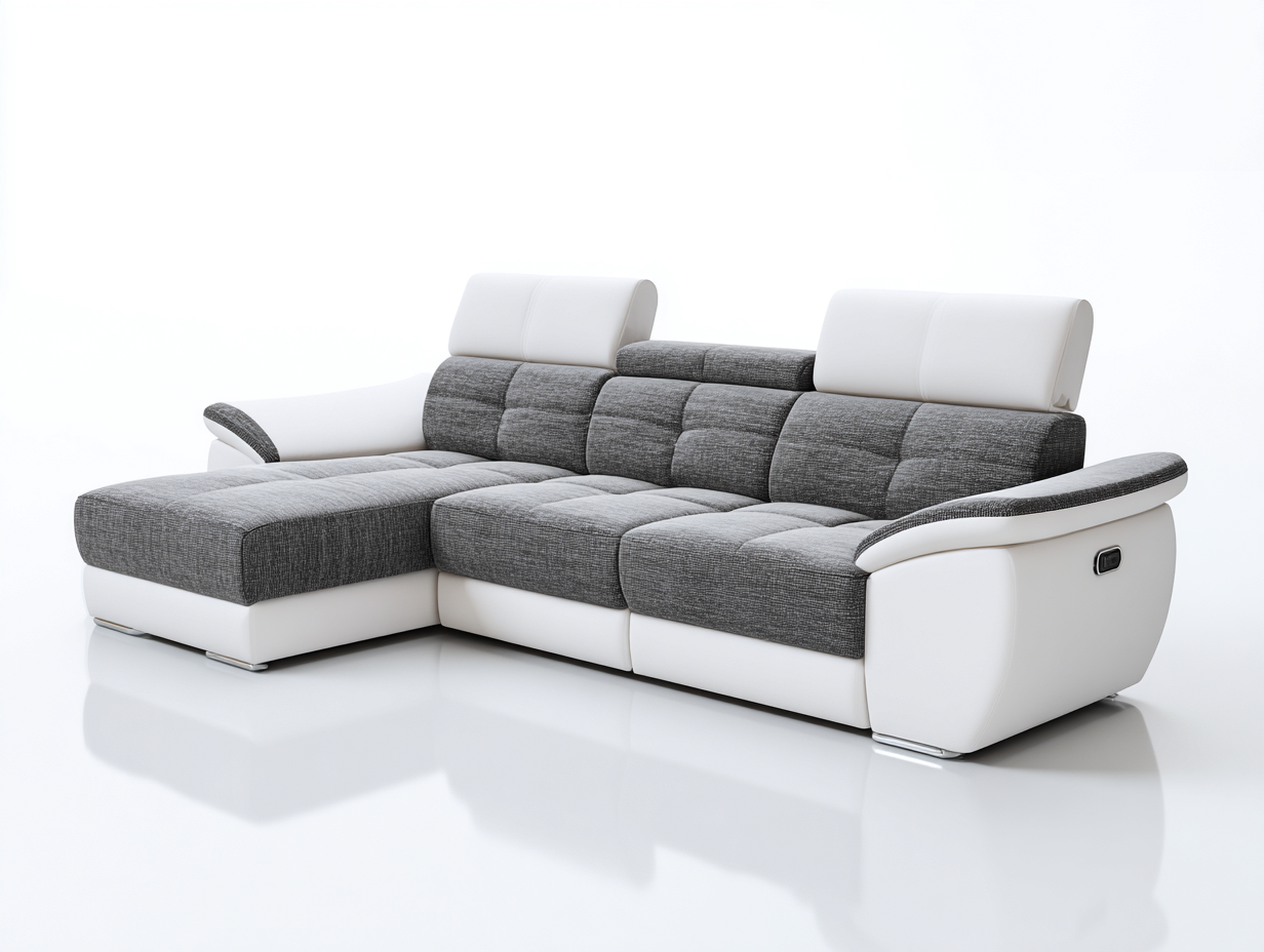 Canapé d’angle 260x170x85 cm Gris clair Style moderne-Sofamybay