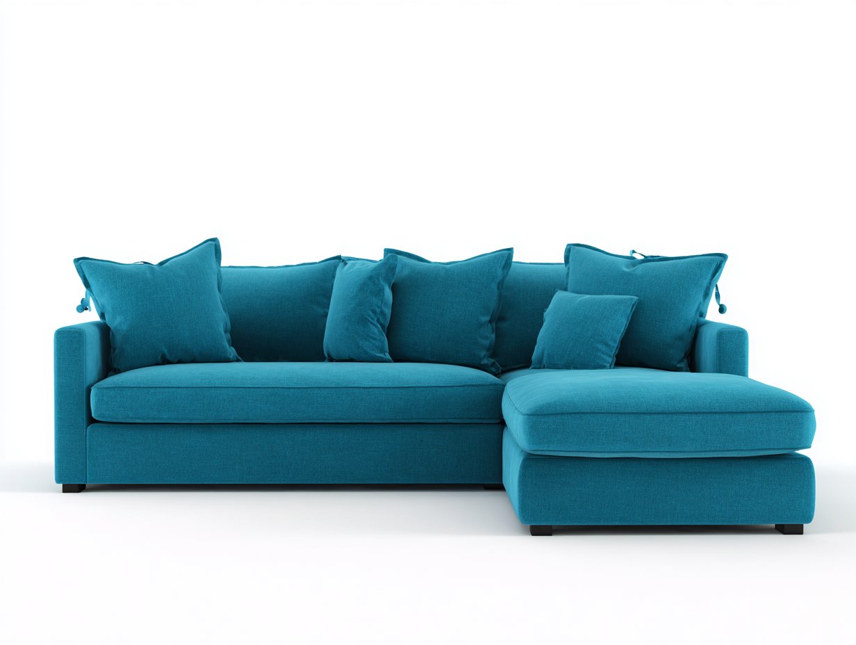 Canapé d’angle 280x180x88 cm Bleu canard Style moderne-Sofamybay