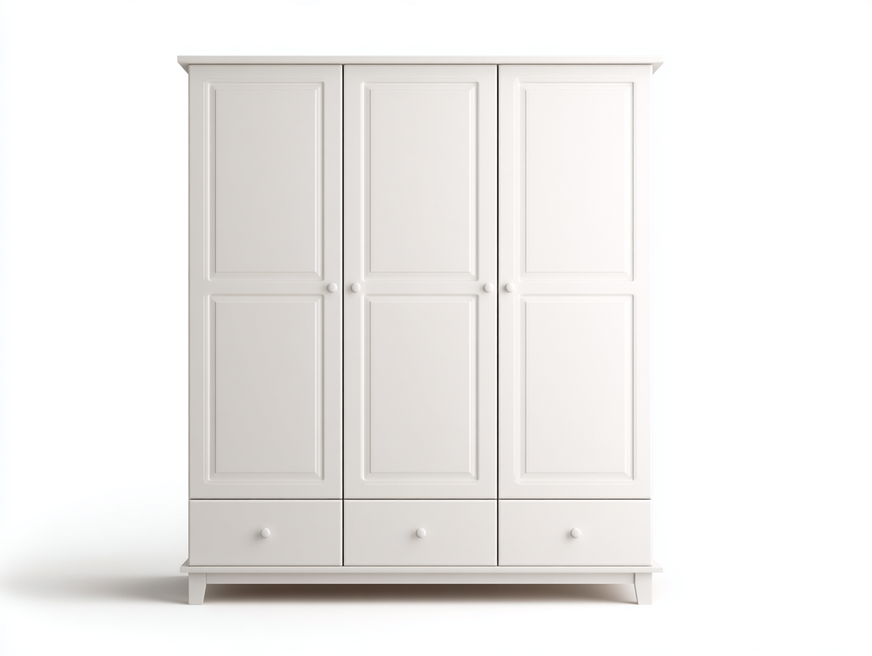 Penderie 4 portes 180x60x200 cm Blanc Style épuré-Sofamybay