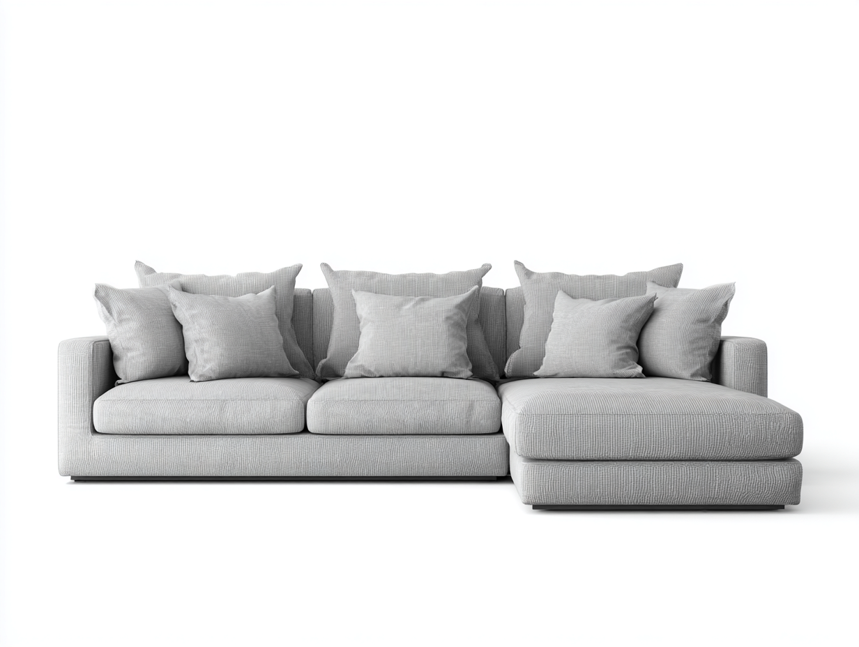 Canapé d’angle 275x180x87 cm Gris clair Style contemporain-Sofamybay