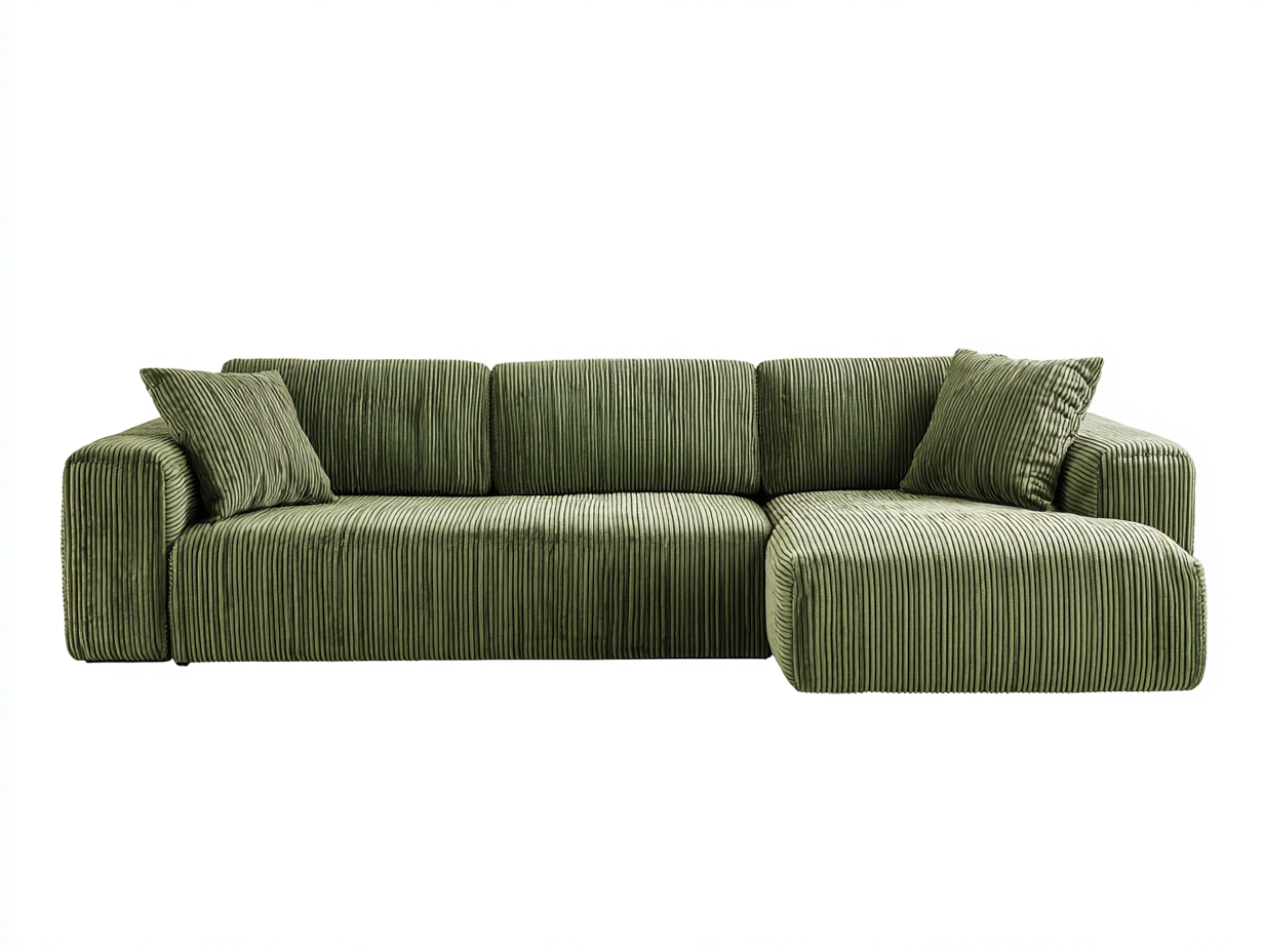 Canapé d’angle 260x170x86 cm Vert olive Style moderne-Sofamybay