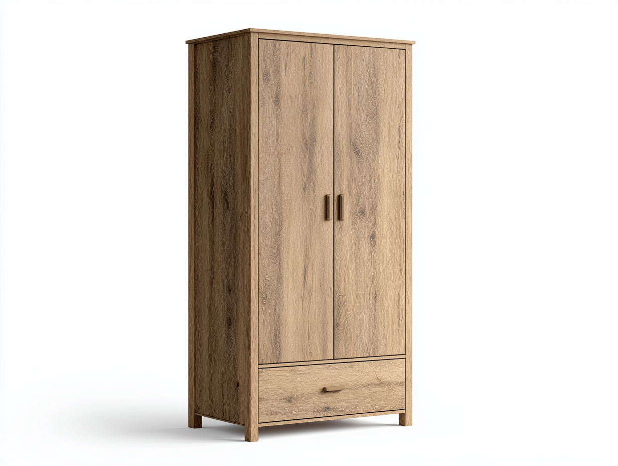 Penderie 2 portes 100x55x190 cm Bois naturel Style moderne-Sofamybay