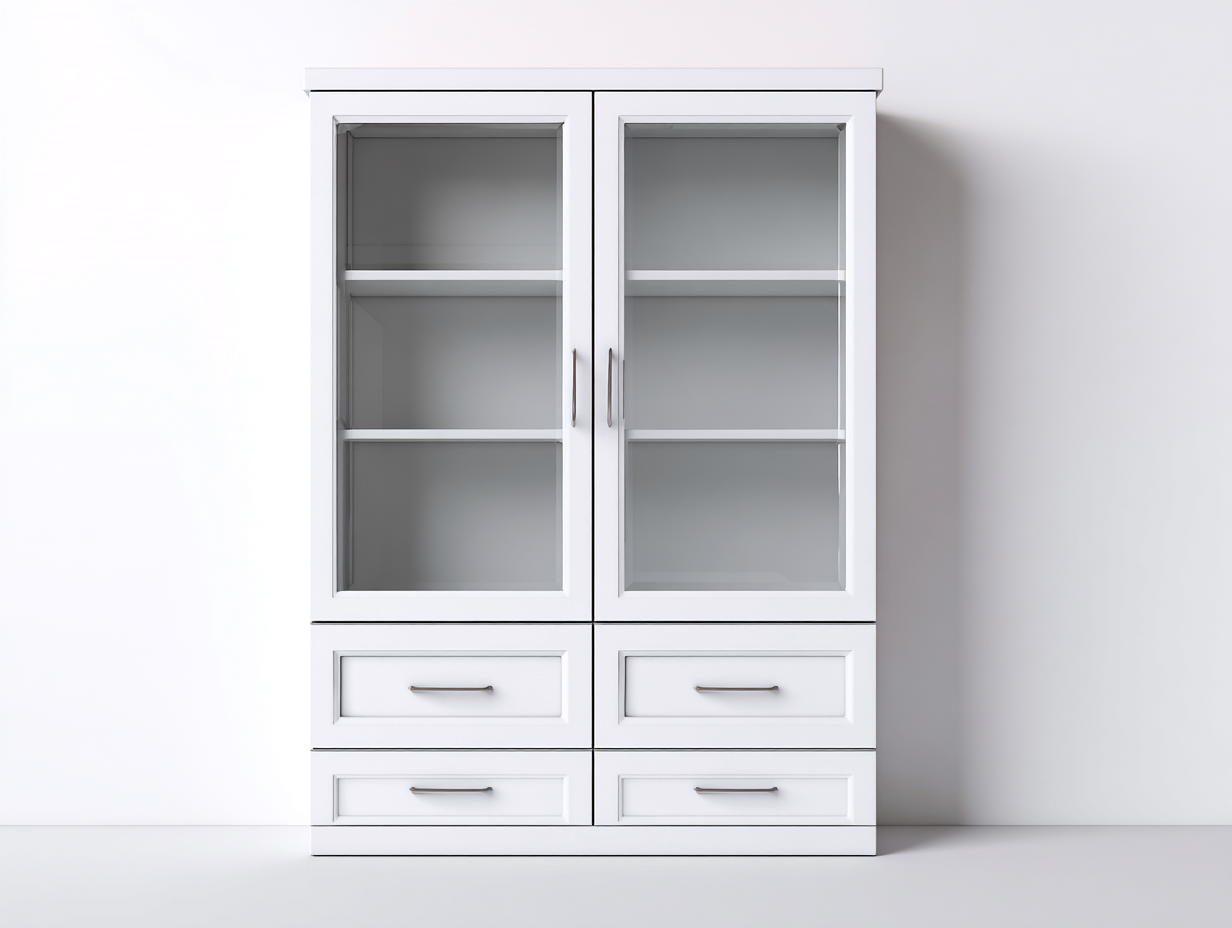 Vitrine 2 portes 100x45x190 cm Blanc Style élégant-Sofamybay