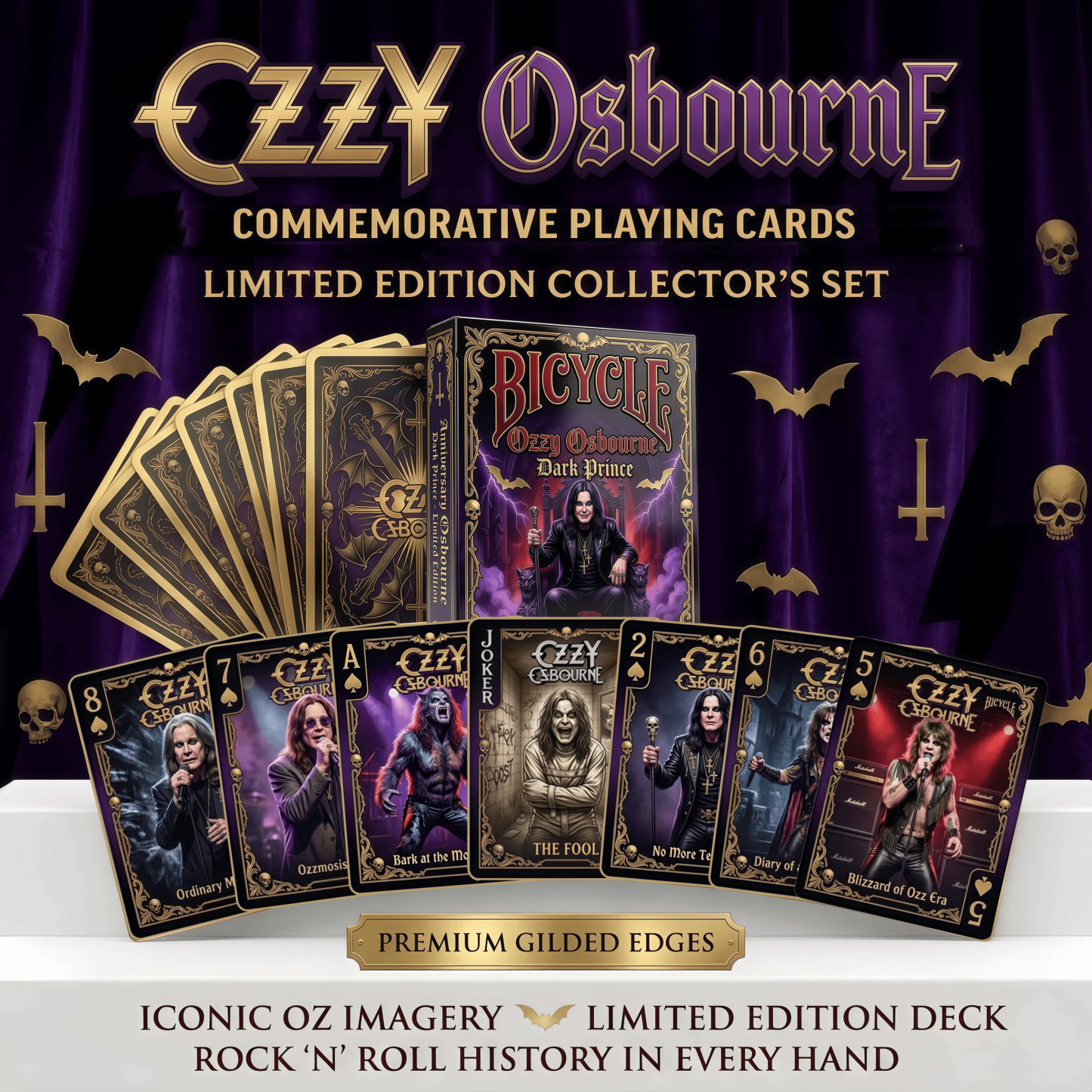 Ozzy Osbourne "Prince of Darkness" Bicycle Commemorative Playing Card