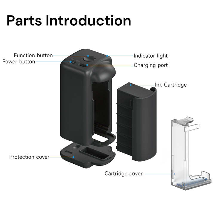 Evebot PrintInd - Portable Handheld Inkjet Printer Gun with Quick-Drying Ink Cartridge Print on Any Surface