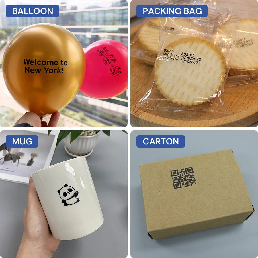 Evebot PrintInd - Portable Handheld Inkjet Printer Gun with Quick-Drying Ink Cartridge Print on Any Surface