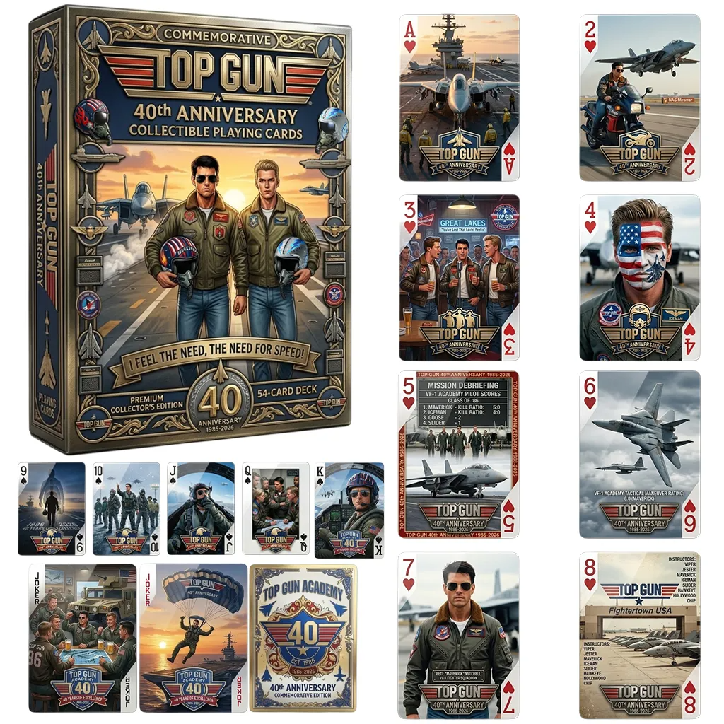 Top Gun 40th Anniversary Commemorative Edition Playing Cards—54 CARDS