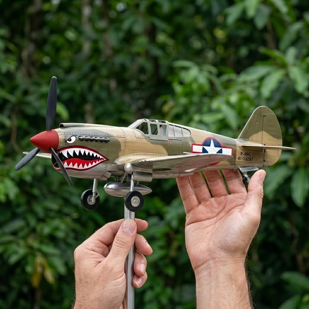 Shark Mouth Warplane Garden Wind Spinner