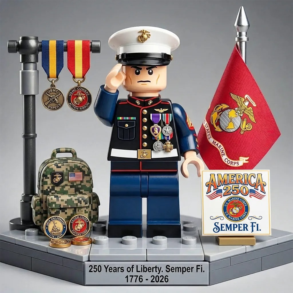 USMC Semper Fi 250th Anniversary Commemorative Building Block Set