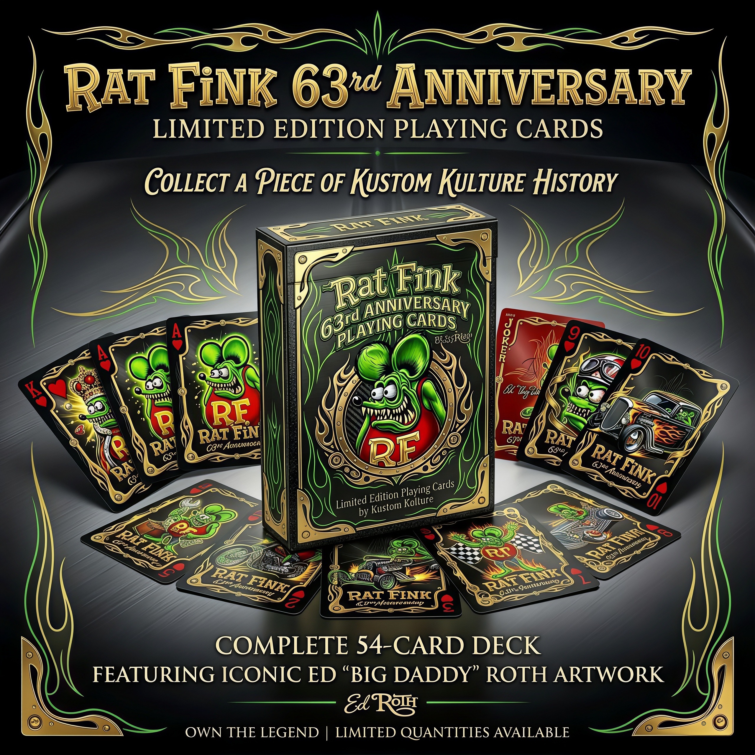 🐀Rat Fink 63rd Anniversary Limited Edition Playing Cards—54 CARDS