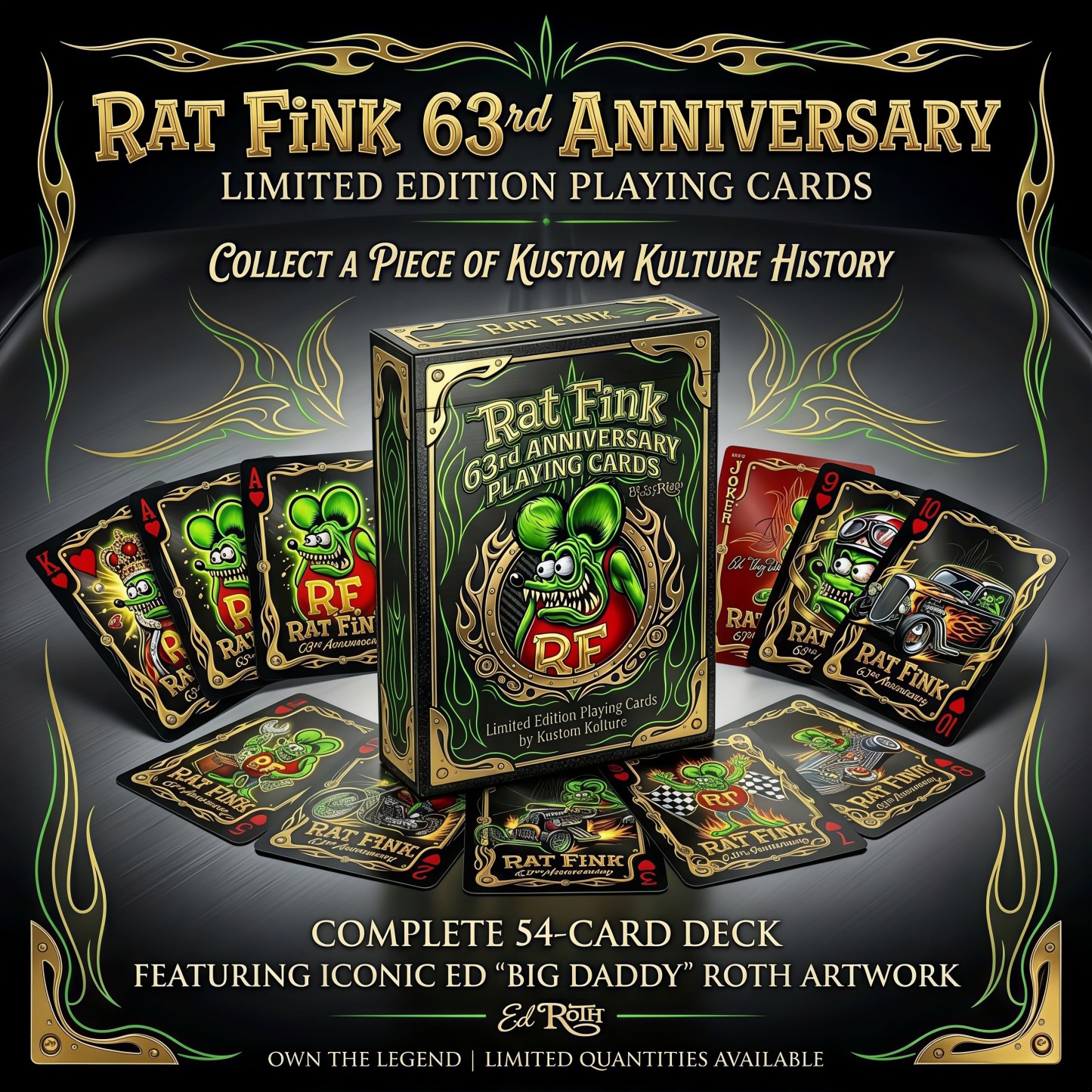 🐀Rat Fink 63rd Anniversary Limited Edition Playing Cards—54 CARDS