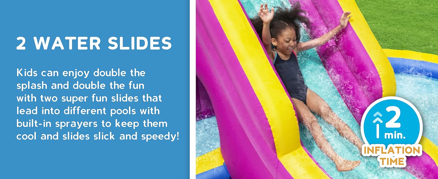 Bestway H2OGO! Funfinity Splash Kids Inflatable Mega Water Park with Air Blower - DESKTOP C