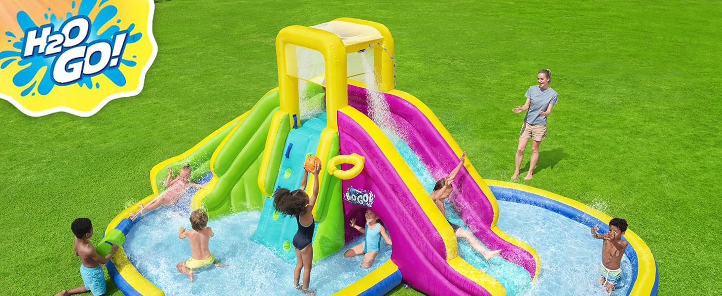 Bestway H2OGO! Funfinity Splash Kids Inflatable Mega Water Park with Air Blower - DESKTOP A