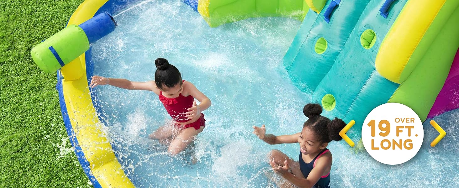 Bestway H2OGO! Funfinity Splash Kids Inflatable Mega Water Park with Air Blower - DESKTOP D