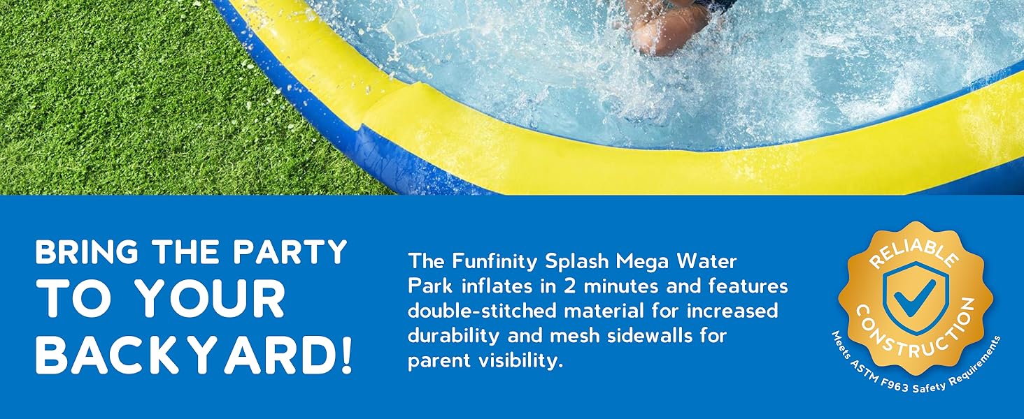 Bestway H2OGO! Funfinity Splash Kids Inflatable Mega Water Park with Air Blower - DESKTOP E