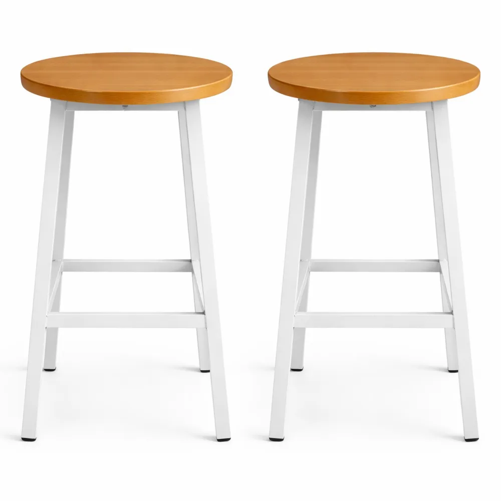 Set de 2 tabourets de bar modernes en bois et métal