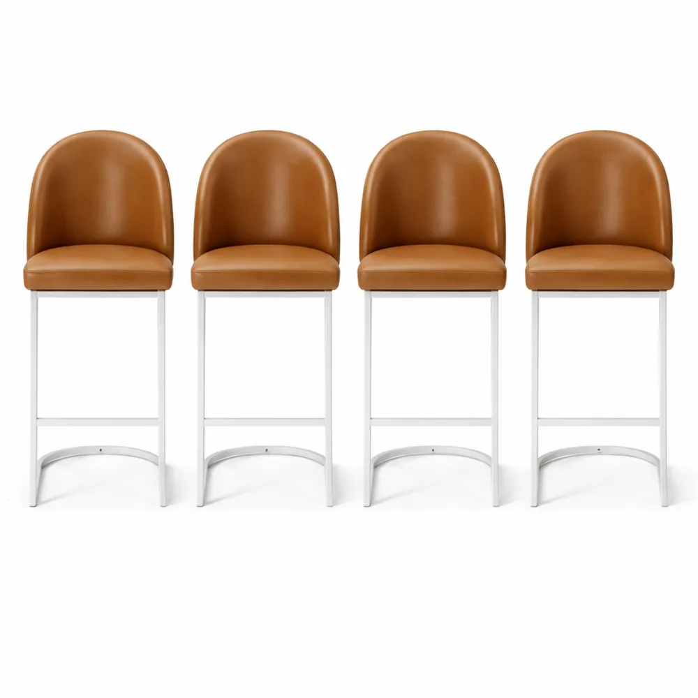 Tabourets de bar extérieurs résistants en métal et cuir synthétique