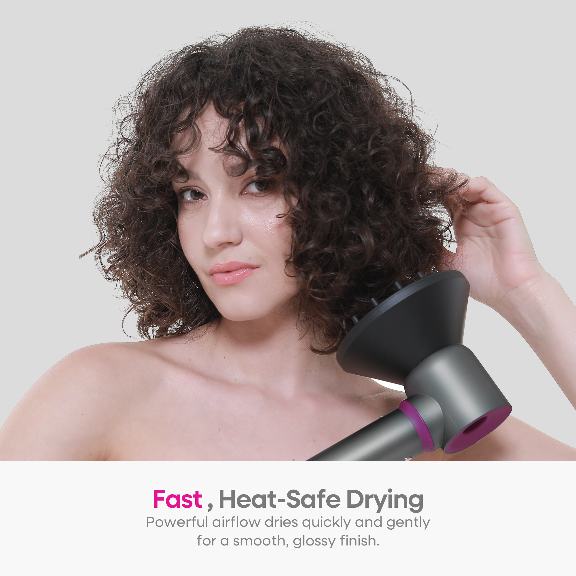 Okaydeer 7-in-1 Hair Dryer with Auto Wrap Curlers,Gray