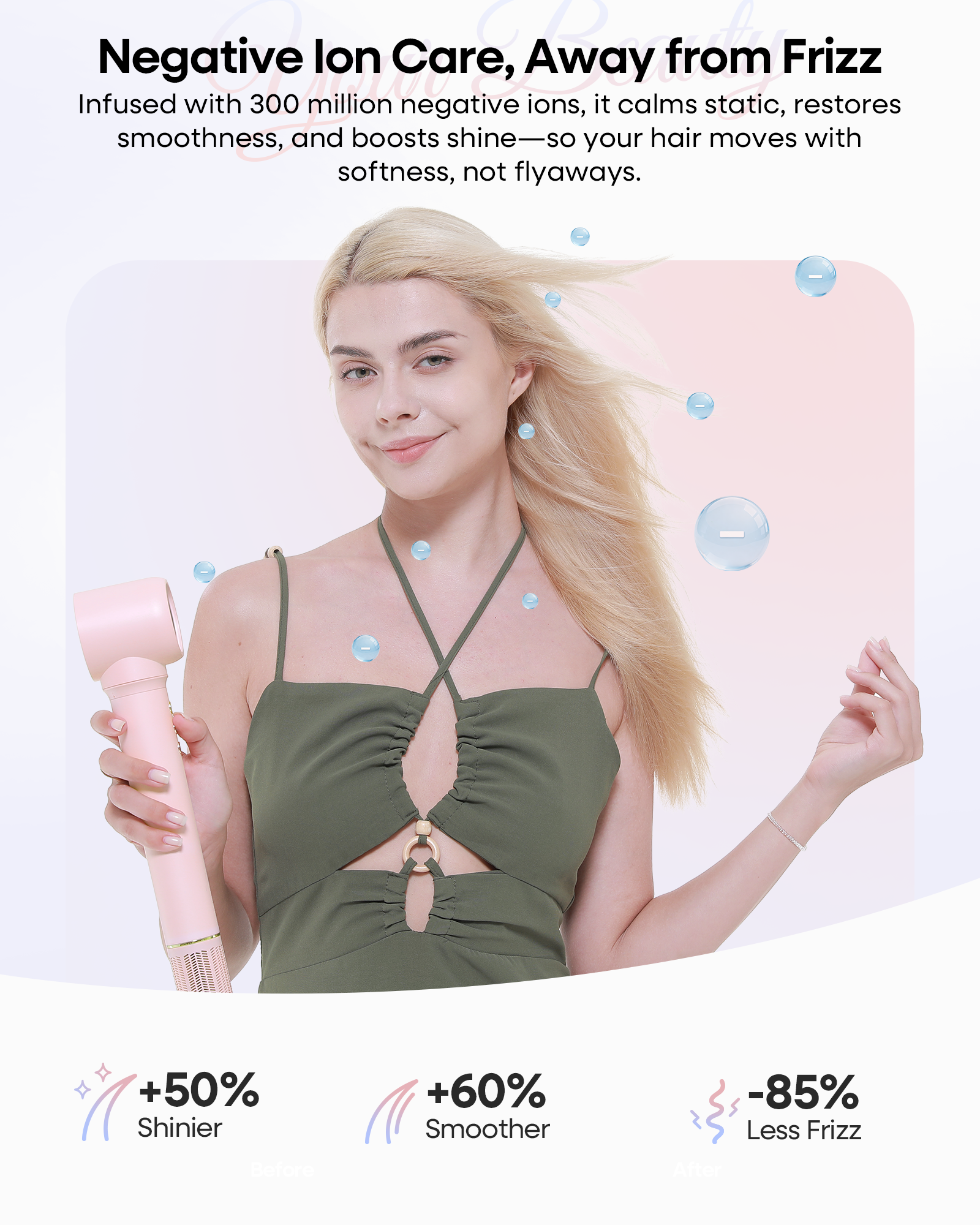 Okaydeer 7-in-1 Hair Dryer Brush with Auto Wrap Curlers,Pink