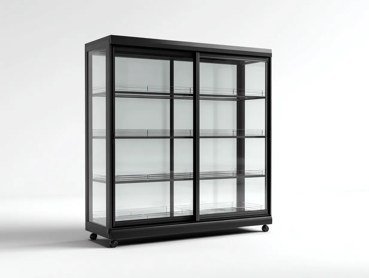 Vetrina - vetro-metallo - 158x46x172 cm - Nero - stile moderno-Sofamyhaus