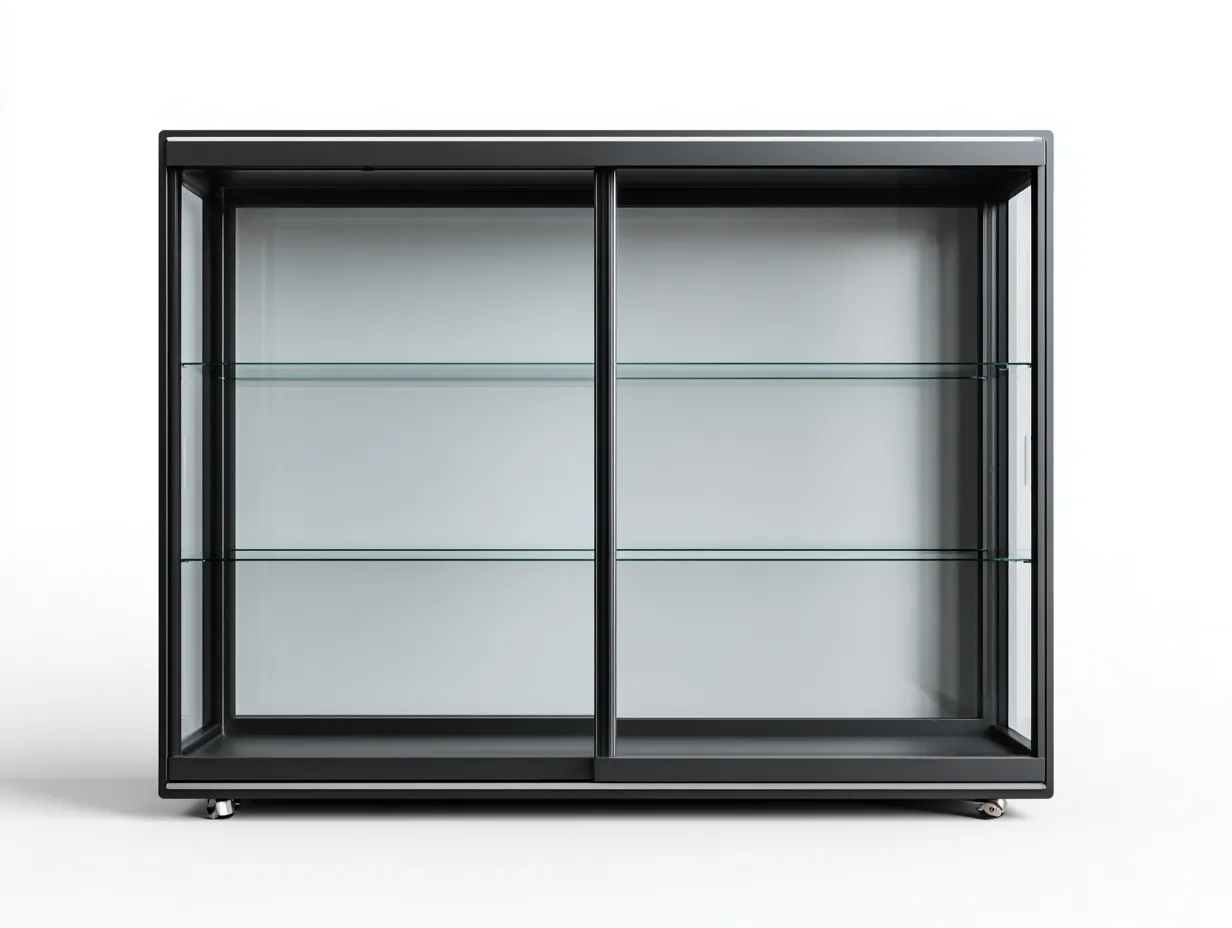 Vetrina - vetro-metallo - 152x45x150 cm - Nero - stile moderno-Sofamyhaus
