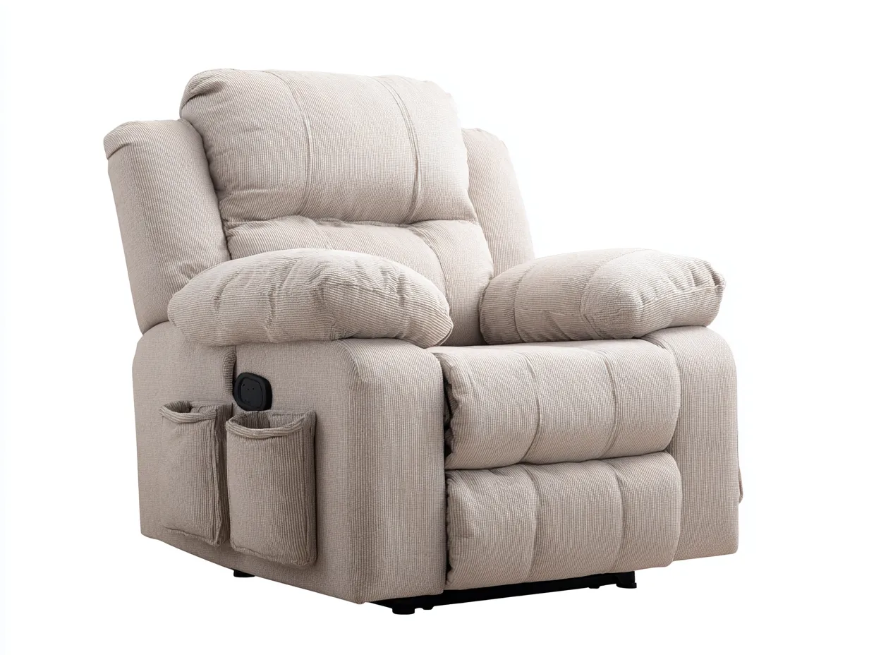 Poltrona reclinabile-tessuto-100x96x109 cm-beige chiaro-moderno-Sofamyhaus