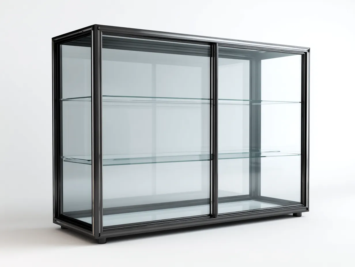 Vetrina - vetro-metallo - 155x44x168 cm - Nero - stile moderno-Sofamyhaus