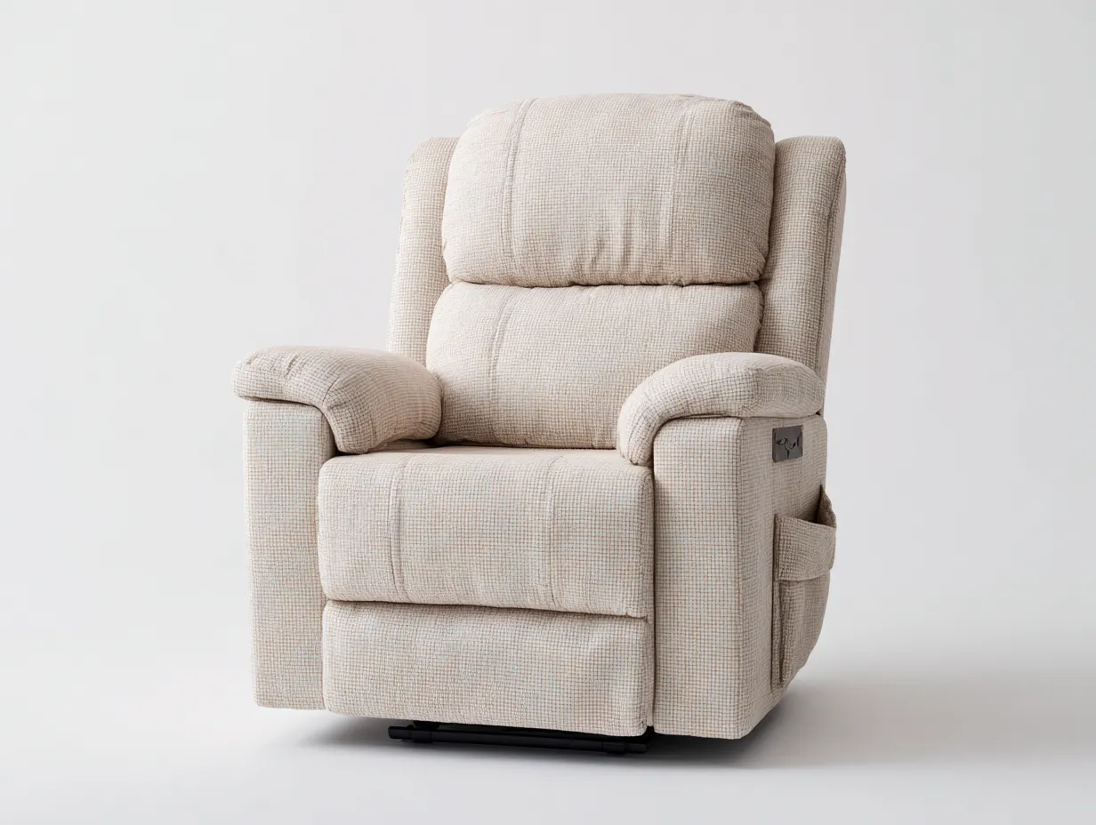 Poltrona reclinabile-tessuto-99x95x108 cm-beige chiaro-moderno-Sofamyhaus