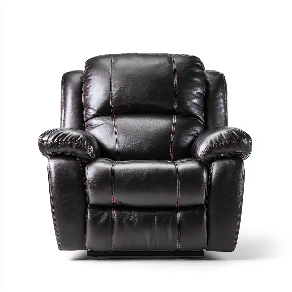 Sillones reclinables sillón reclinable tapizado piel sintética 98x92x105 cm - Negro - Diseño confortable-Cozygoly