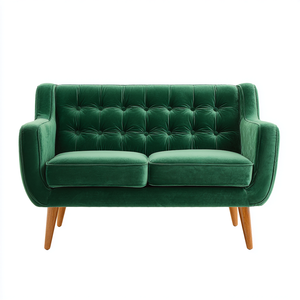 Sofá 2 plazas tapizado 165x80x85 cm - verde - diseño clásico-Cozygoly