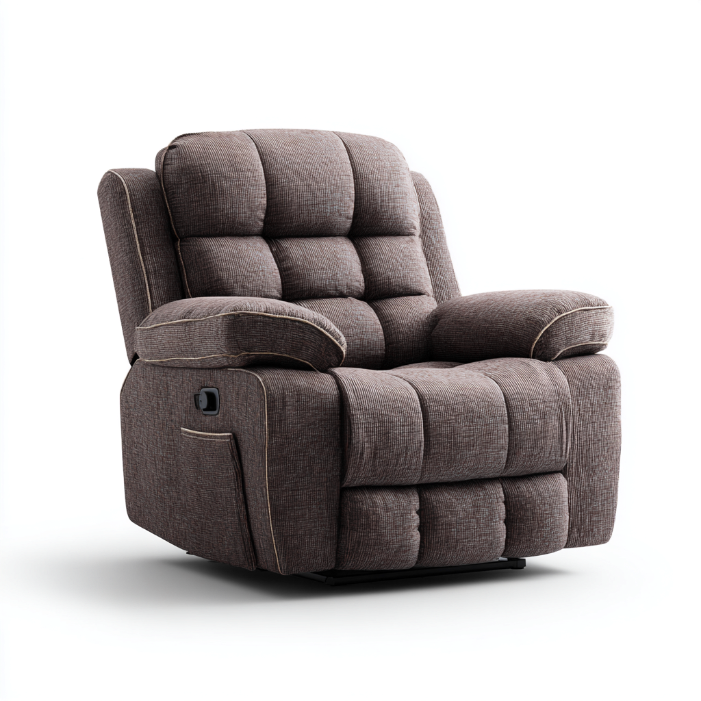 Sillones reclinables tapizados en tela 95x90x105 cm - Marrón - Diseño cómodo para salón-Cozygoly