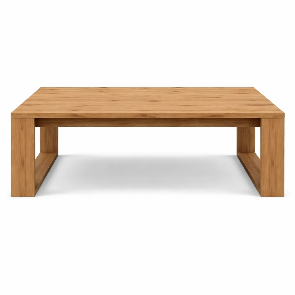 Table Basse Carrée en Chêne 100x100x35 cm, Table de Salon Moderne