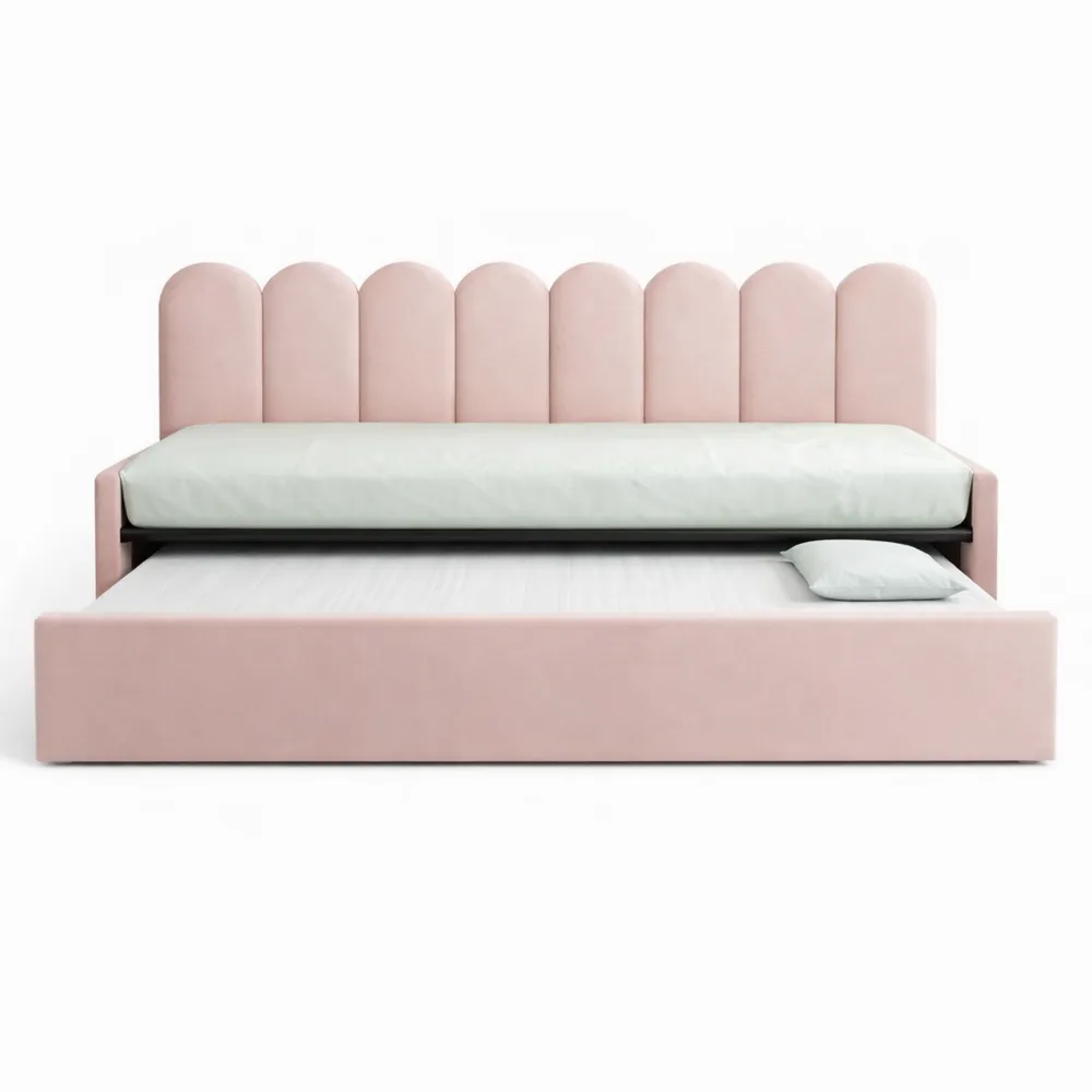 Canapé-lit moderne avec sommier à lattes en métal, rose 90x200 cm