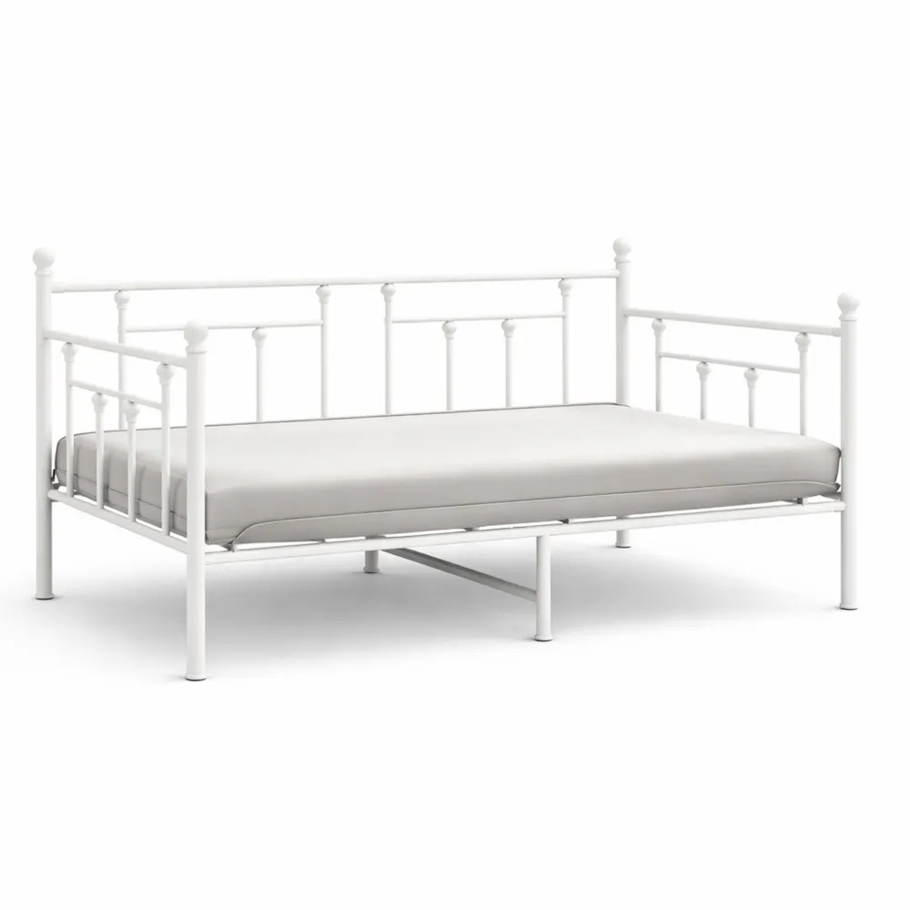 Cadre de lit simple en métal, lattes robustes, assemblage facile, 90x190 cm