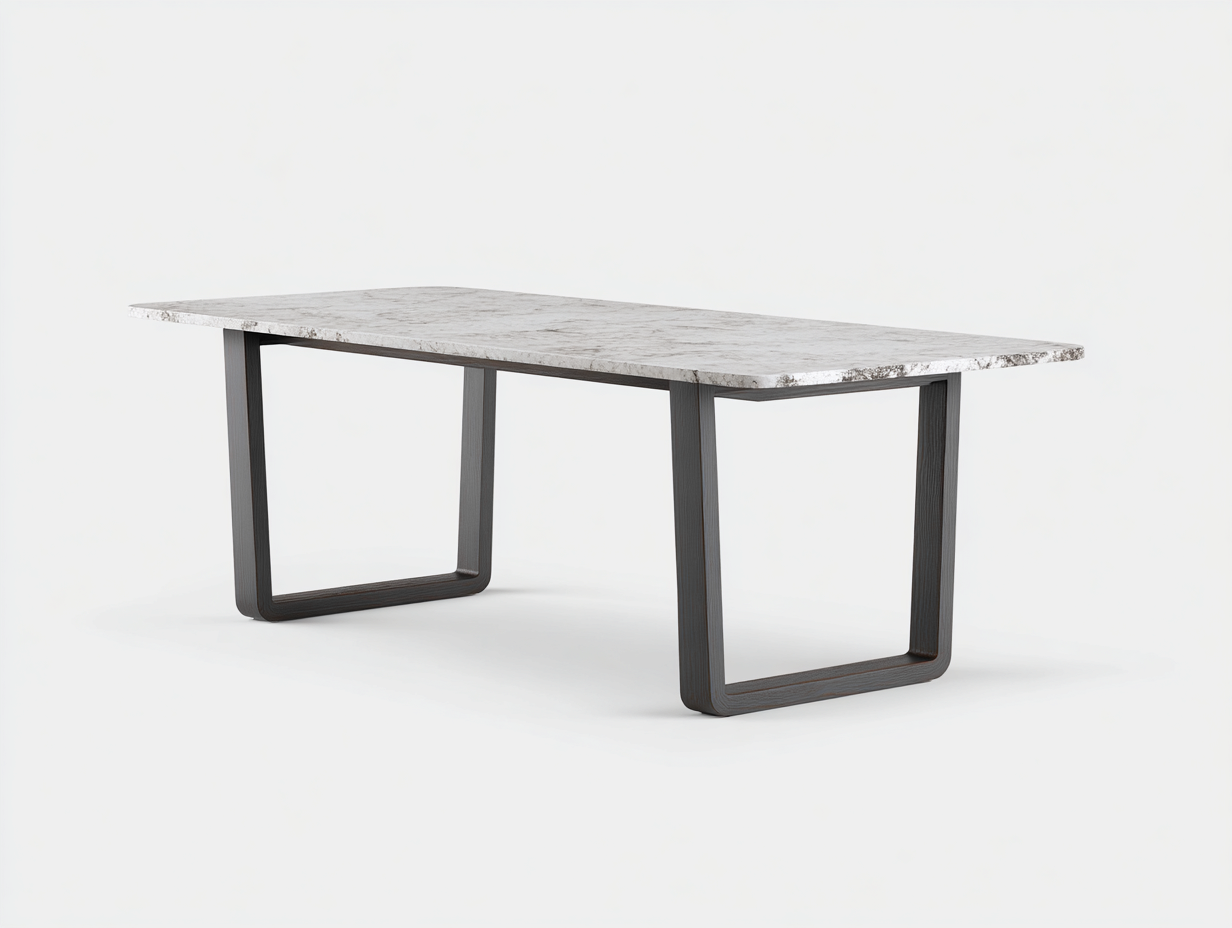 Esstisch Stein Metall 180x90x75 cm - weiß - für Esszimmer