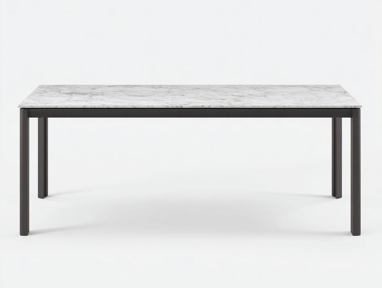 Esstisch Stein Metall 200x90x75 cm - weiß - für Esszimmer