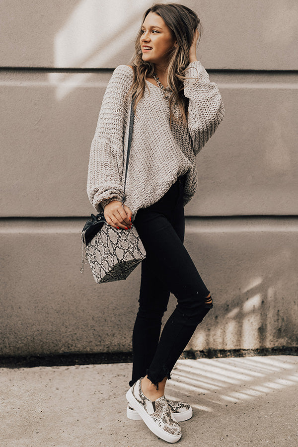 Eye Candy Tunic Sweater in Grey-Beginning Fashion