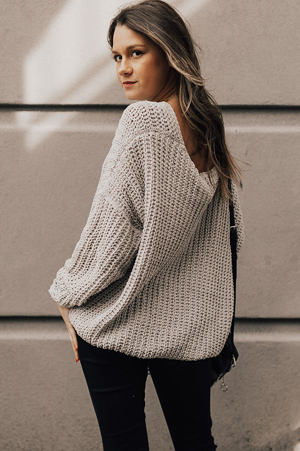 Eye Candy Tunic Sweater in Grey-Beginning Fashion