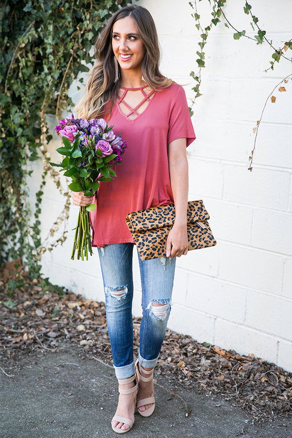 Hidden Talent Shift Tee in Rose-Beginning Fashion