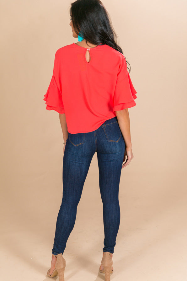 Brighton Babe Shift Top in Coral-Beginning Fashion