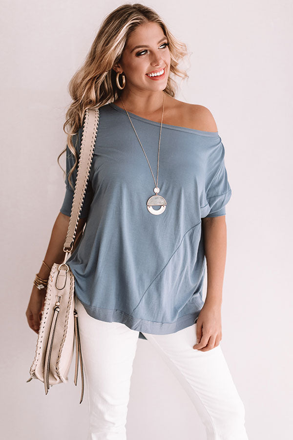 Bright Idea Shift Top in Slate-Beginning Fashion