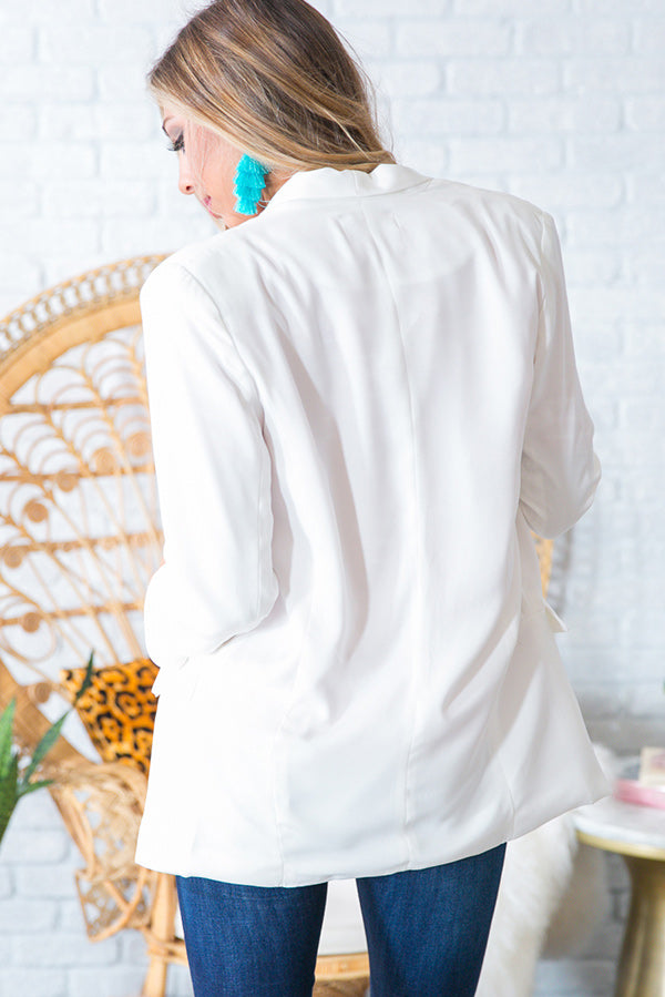 Career Obsessed Blazer in White-Beginning Fashion