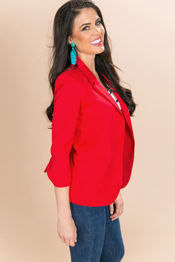 Boardwalk Babe Blazer in Red-Beginning Fashion