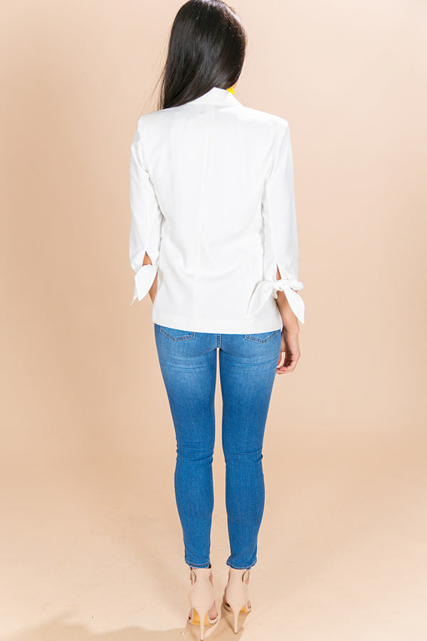 Boardwalk Babe Blazer in White-Beginning Fashion