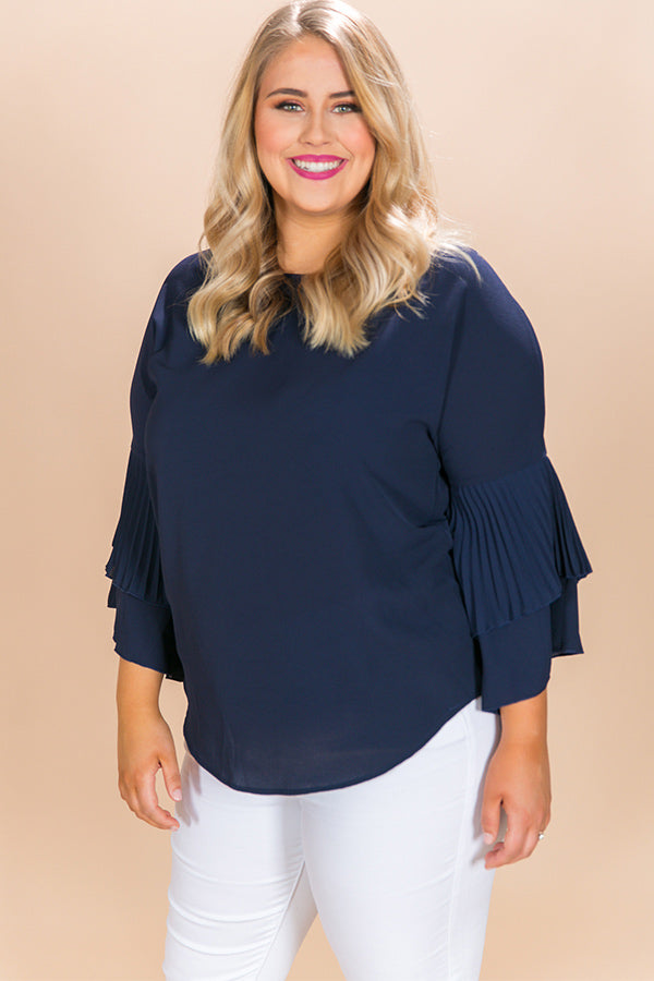 Happy Hour Shift Top in Navy-Beginning Fashion